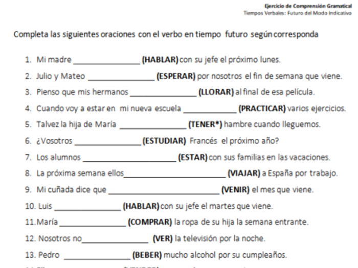future spanish